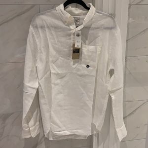 White linen long sleeve shirt